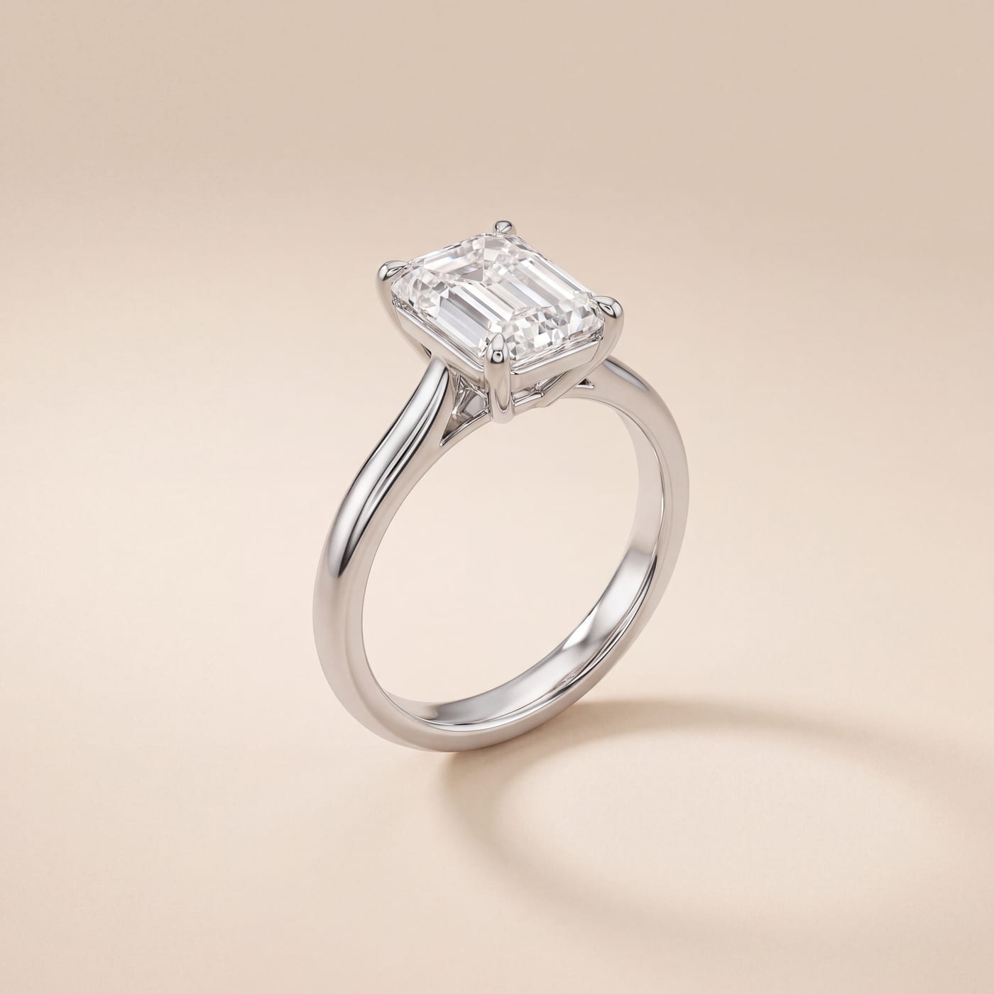 Emerald Cut Solitaire — lab-grown diamond